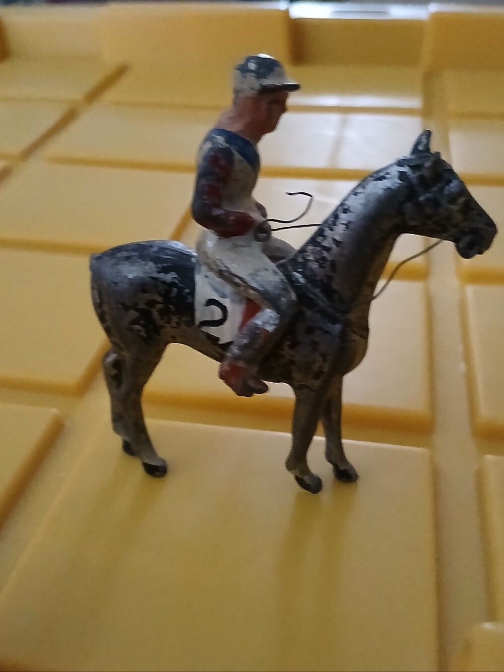 Antique Standing Lead Racehorse & Jockey #2 Barclay Manoil 1930s Hand Painted
